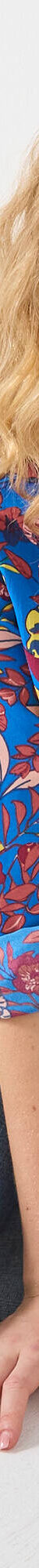 Chemisier boutonné imprimé fleurs (bleu / rose) Chemisier boutonné imprimé fleurs (bleu / rose)